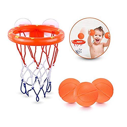 Ocamo Fun Basketball Hoop & Balls Playset Bathtub Shooting Game with Suctions Cups for Kids Toddlers Merry Christmas