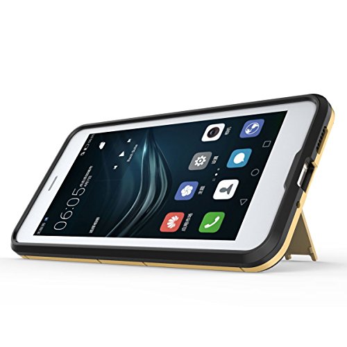 Funda para Huawei P10 Lite  5 2 Pulgadas  2 en 1 H  brida Rugged Armor Case Choque Absorci  n Protecci  n Dual Layer Bumper Carcasa con pata de Cabra  Azul 