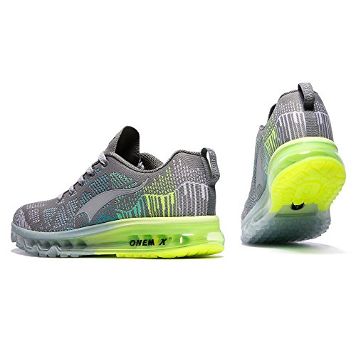 Onemix Mens Air Sports Running Shoes Music Rhythm 1st Generation Kintting Breathable Sneakers Grey Moon Size 45 EU