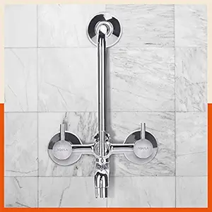 Aquila by Bathla - RUNA Heavy Duty brass Multifunction Wall Mountable & Corrosion Resistant Wall Mixer/Bathroom Tap Set with Overhead Shower Provision, chrome (AQEVWM01)