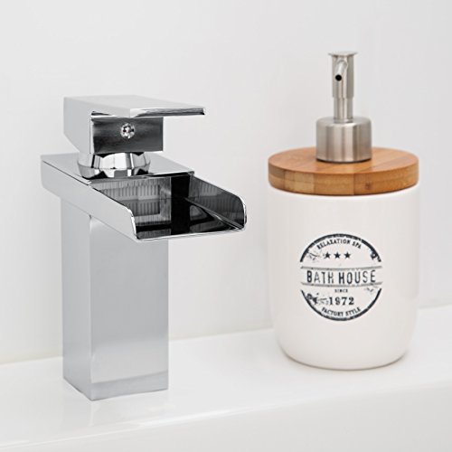 TecTake Waschtischarmatur Wasserfall Einhandmischer moderner Wasserhahn Bad Badarmaturen - 2