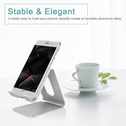 Handy Halterung, Sunvito Aluminium Metall stÃ¤nder Halter Desk Desktop Handy StÃ¤nder fÃ¼r iPhone Samsung Huawei iPad Tabletund E-Reader andere Smartphone(Silber)