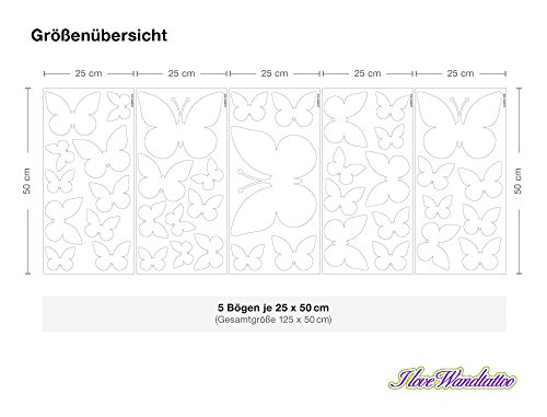 I-love-Wandtattoo WAS-10192 Kinderzimmer Wandtattoo Set „Weiße Schmetterlinge“ 40 Stk zum Kleben Wandsticker Wandaufkleber Sticker Wanddeko - 3
