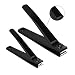 AMTOK Nail Clippers Set Stainless Steel Fingernail Toenail Clippers Cutters with Nail File (Black)