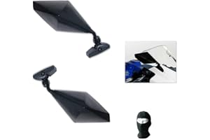 MOTO SPORT MONDO Compatible avec Suzuki GSF 650 Bandit S Paire DE RÉTROVISEURS DE CARÉNAGE pour Motos Far Black RÉTROVISEURS Sportifs 7350+7351+KIT DE Montage M.6 Inclus