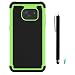 Produktbild Tping Samsung Galaxy S7 Hülle,Grün Stoßfeste Hülle Telefon Accessories Outdoor Dual Layer Armor Case anti-Kratzer und Drop Schutzfolie Stoßfest Reißfest Flexibel Oberfläche Shockproof Funktion + Kostenlos Schwarz Stylus-Stift & Blau Leuchtende Staubstecker