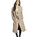 Produktbild Rosennie Damen Winter Trench Coat Wollmantel Frauen Revers Taschen Outwear Lange Cardigan Mantel Elegantes Outdoorjacke Trenchcoat Casual Wintermantel Oberbekleidung mit Gurt(Khaki,2XL)