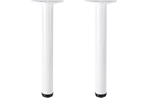 TOW000ACK 2x Patas de Mesa Regulables,Patas de Metal para Muebles,Aleación de Aluminio,para Mesa de Comedor,Escritorio,Mesa de Trabajo,Bar,Altura Personalizable (0-140 cm),con Tornillos (100cm(39.4in),White)
