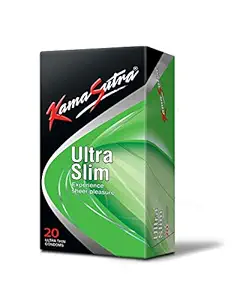 KamaSutra Ultra Slim Condoms for Men ? 20 Count I Thin Condoms for Closer Feel