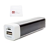 Schwarzweiße PowerBank-Ladestation mit USB-Kabel + Reinigungstuch für Ihr Fitbit Alta + Alta HR Armbanduhr | Fitbit Versa Smartwatch und Fitbit Ace Kinder Activity Tracker. Zum Aufladen für unterwegs