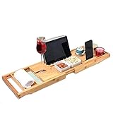 ● Diseño ranurado: puede disfrutar de libros largos para el baño, iPad y una copa de vino, bandeja para teléfono móvil y soporte para copas de vino incorporado. El diseño es moderno y elegante y sigue siendo sólido.