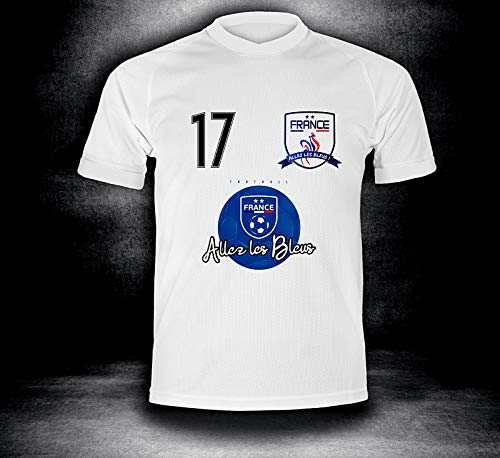 ElevenSports Frankreich Trikot 2018 mit GRATIS Wunschname + Nummer im EM WM Weiss Typ #FR11t – Geschenke für Kinder Erw. Jungen Baby Fußball T-Shirt Bedrucken