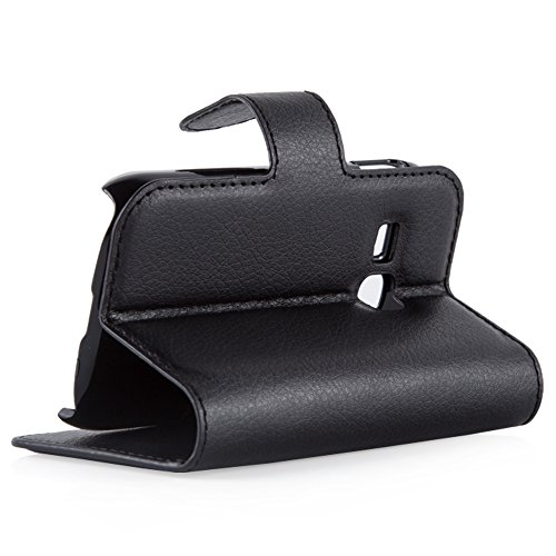 Cadorabo – Book Style Hülle für Samsung Galaxy XCOVER 3 (G388F) – Case Cover Schutzhülle Etui Tasche mit Standfunktion und Kartenfach in PHANTOM-SCHWARZ - 3