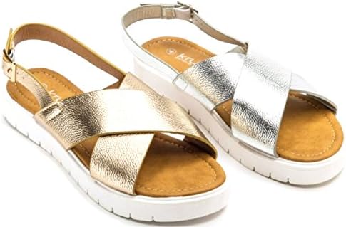 Definitely You Ladies Womens Low Flat Heel Platform Cushioned Footbed Strappy Summer Sandals Shoes Size