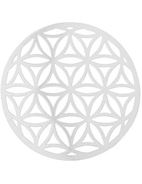 Quiges - Edelstahl Lebensblume Coin 25mm Extra Dünn in verschiedenen Farben