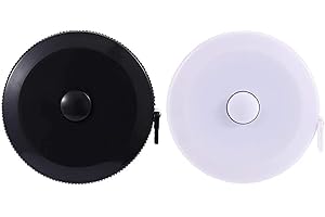 2 Pezzi Metro Sarta, Suiyeejan Metro Misure Corpo, 2M/79 Pollici Metro da Sarta Morbido, Retrattile Metri a Nastro, Per Misurare Braccia, Cosce, Vita, Petto, Cucire Misura, Nero Bianco