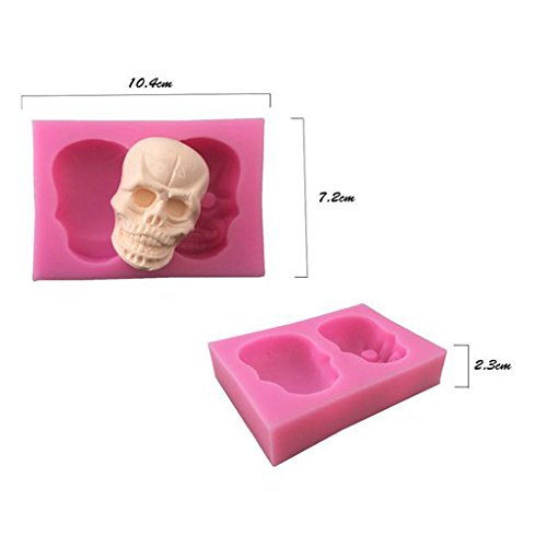 MagiDeal Backen Fondant Form Tortendeko Ausstecher Ausstechformen Modellierwerkzeug Fondant Formen Kuchendekoration Backen, Schädel Muster – Schädel, 10.4×7.2×2.3cm - 5