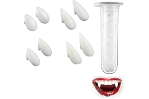 Ding Yongliang 4 Paar Vampirzähne Kit 4 Größen Custom Fangs Vampire Zähne Gefälschte Zahnersatz mit Zahnpastaklebe, für Cosplay Party Requisiten Halloween Party Zähne