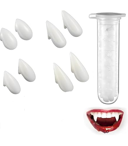 Kit 4 Paires De Dents De Vampire - Tailles Variables + Gel Adhésif Pour Halloween Et Cosplay - 2