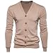 Produktbild Swallowuk Herren Strickjacke Vintage Herbst Winter Warm Slim Fit Strickpullover Männer Jacke Mantel Open Cardigan V-Ausschnitt Sweatshirt Outwear Knitwear (XXL, Khaki)
