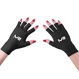 MelodySusie® LYCRA UV Shield Gloves - a Must-Have UV Shield Gloves for UV/LED Nail Lamp Dryer Accessory (Classic Black)