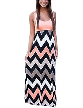 Zarlena Damen Sommerkleid Strandkleid Lang Maxikleid Kleid Partykleid Beach Elegant Cocktailkleid Abendkleid Chiffonkleid