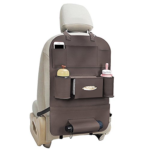 Auto Rücksitz Organizer, Pushingbest Auto Rückenlehnenschutz Autositz Organizer Autositztasche Reisewagensitzbeutel, Kinder Rücksitzschoner Kick-Matten-Schutz passend für die meisten den Autositz, 1pc