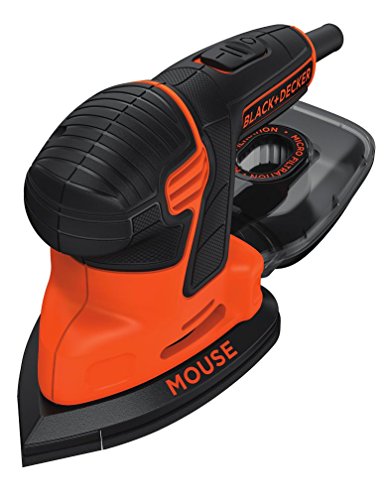 Black+Decker 120W Dreieckschleifer Mouse, Schleifmaschine, Klett-Fix, Staubfangbehälter inkl. Mikrofilter, kraftvolles Abschleifen, ergonomisches Design, passend für schwer zugängliche Stellen, KA2500K - 2