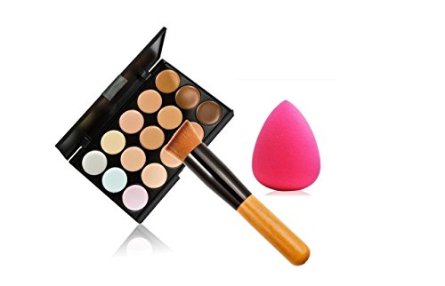 luckmaihere Store Concealer & Multi-Function Oblique Head Powder Brush and Foundation Puff