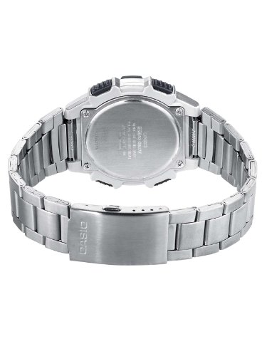 Casio CASIO Collection Men - Reloj analógico - digital de caballero de cuarzo con correa de acero inoxidable plateada (alarma, cronómetro, luz, solar) - sumergible a 100 metros - Imagen 4