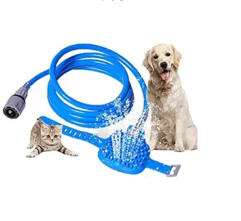 Magnova Pet Bathing Tool Massager Shower Cleaning Washing Sprayers with Brush, 2 in 1 Shower Sprayer and Scrubber Brush Massager, Dog/Cat Cleaning Washing Shower Pipe