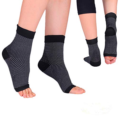 Chaussettes de Compression Manchons de fasciite Plantaire (2 Paires à Vendre) Chevillières Respirant, Maintien Cheville, Soulagement Ciblé de la Douleur et Accélération de la Récupération des Tissus
