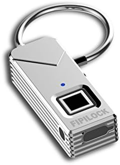Smart Fingerprint Lock IP66 Hi-tech Automatic Learning Technology with Alloy Zinc Case for Bag Luggage Suitcase School Bag Cabinets (Sliver)