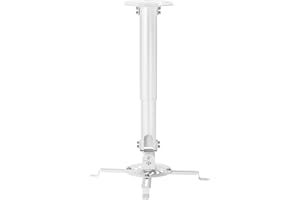 AISENS - CP04TSRE-133 - Supporto universale Eco girevole, inclinabile ed estensibile da soffitto per proiettore 13,5 kg, bianco