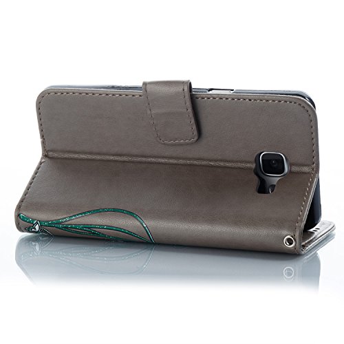 Galaxy A3 2016 Hülle,Galaxy A3 (2016) SM-A310F Leder Narzissen Hülle,Galaxy A3 (2016) A310 Lanyard Wallet Schutzhülle,BONROY® Farbdruck geprägte Narzissen Muster PU Leder Flip Hülle Wallet Case Tasche Cover Handytasche Schutzhülle Lederhülle Handyhülle in Book Style Stand Case mit Kredit Kartenschlitz für Samsung Galaxy A3 (2016) SM-A310F A310F A310-grau - 5