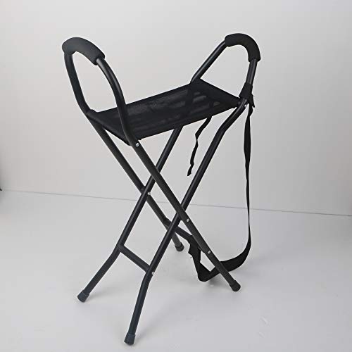 Preisvergleich Produktbild WShijie Professioneller Medizinischer Sportstock Verstellbarer äLterer Vierbeiniger Gehstock Gehhilfe FüR Die Untere ExtremitäT,Black