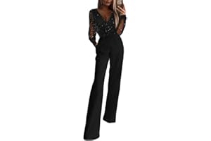 shownicer Damen Jumpsuit Elegant Ärmellos Hohe Taille Cocktail Party Festlich Overalls Hosenanzug Playsuit Lang Romper für Hochzeit