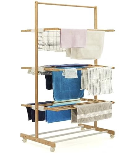 Séchoir à Linge Pliant KADAX - 171 X 51 X 97 Cm - Argent - Idéal Intérieur Et Extérieur