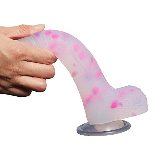 Preisvergleich Produktbild MEYOO Jelly Dildo Leistungsstarke Sucker Kristall Transparent Silikon Penis / Dick, Männlich Und Weiblich Wasserdicht Spielzeug Hahn, Geeignet Für Frauen,B