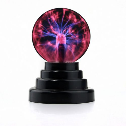 3 pulgadas Luz Lámpara USB de bola de plasma mágica bola de Lightning novedad luz de noche alta calidad & Funny Electric Ball  activación táctil sensible mejor regalos para amigos, color rojo