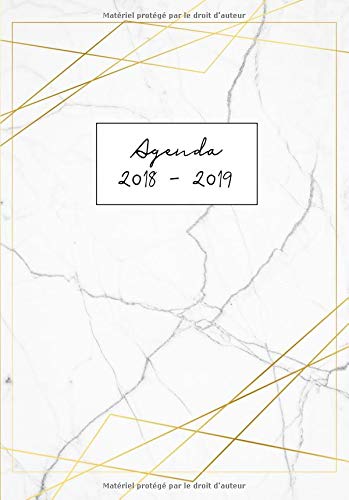 Download Agenda 2018-2019: Agenda Scolaire de Juillet 2018 à Août 2019, Semainier simple, motif marble A5