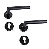 GedoTec Acero inox Herraje puerta negro Manilla de la en redondo rosa PZ -...