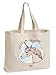 Produktbild TNT Positive Style Baumwolltasche - Einhorn-Druck - Einkaufstasche - solide 195 g / m2 - Größe. 45x42x8 cm mit Boden - Marke Canvas Tasche Tote Bag - Shopper Baumwolle - Baumwoll Einkaufstaschen