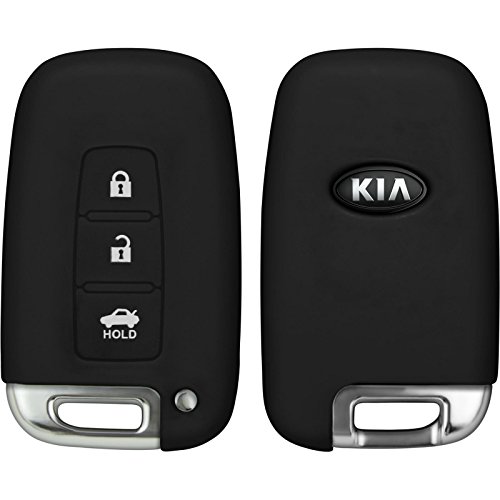 PhoneNatic Funda de silicona para mando de 3 botones de KIA K5 Sportage R en negro Llave plegable de 3-Key