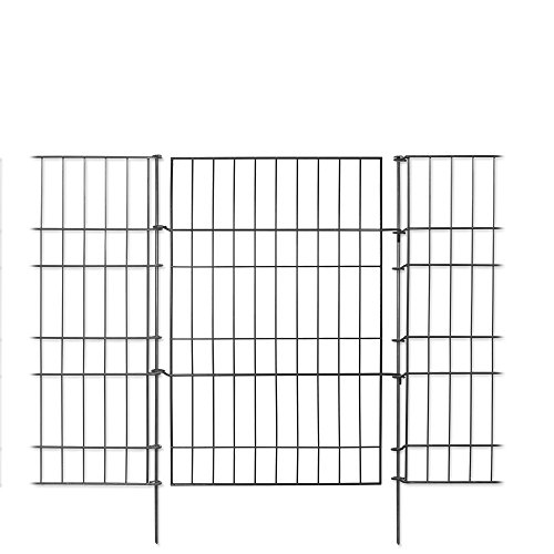 Tor für Massiv Zaun „Balkhausen, Müngsten, Glüder & Rüden“ 70 x 80 cm, anthrazit – Teichzaun, Tiergehege, Gartenzaun, Steckzaun, Rabattenzaun, Zaunmatten, Hundezaun, Katzenzaun, Rankhilfe - 3