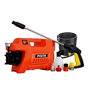 PROFFIX High Pressure Washer with Long Gun, 27 feet Steel Braided Hose, Foam Dispenser and Other Accessories for Cleaning car, Bikes, Home Hospitals (2000 watts Long Gun with knob)