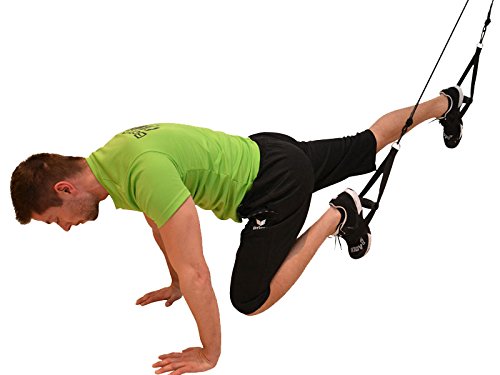 Profi Schlingentrainer mit Umlenkrolle | inkl. Übungsposter, 10-Wochen Trainingsplan, Türanker und Befestigungsschlaufe | Rotate Sling Trainer Pro | HAND Made in Germany - 2