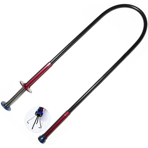 2 in 1 Flexibler Krallengreifer /Greifwerkzeug (Federdrucksystem) mit Magnetheber Magnetgreifer Magnetstab 700 mm extra lang