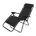 Chaise Longue Avec Oreiller Appuie-Tête Jardin GARDEN KRAFT 24010 BENROSS Luxe - Anthracite