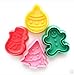 Produktbild SUNJAS 4tlg Weihnachten Schneemann Weihnachtsbaum Ausstecher Ausstechform Keks Plätzchen Torten Fondant Kuchen Marzipan Backen Stempel Set Deko mit Auswerfer